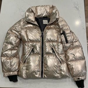 SAM. New York girls rose gold puffer zippered jacket